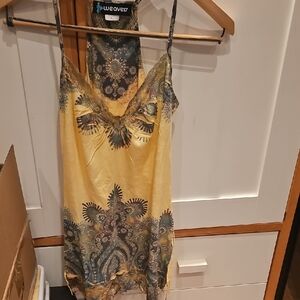 Yellow and Blue Patterned Slip  Tank Top